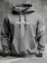 Men's Faith Over Fear Print Casual Hoodie