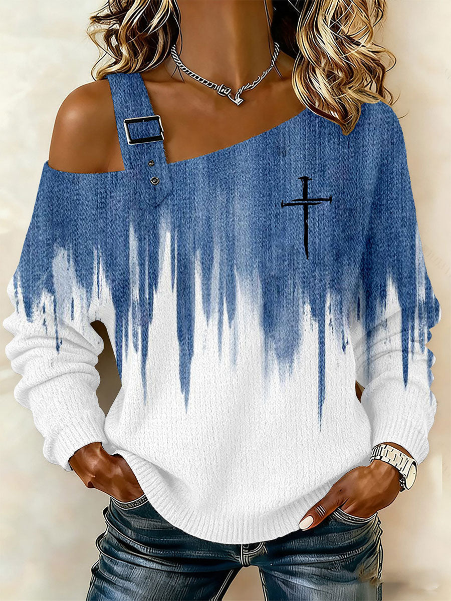 Women's Cross Print Casual Top