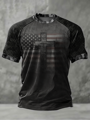 Men's Flag Cross Camouflage Short Sleeves T-shirt
