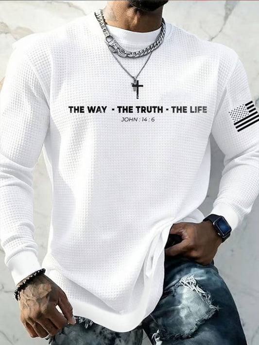Men's The Way The Truth The Life Waffle Crewneck Sweatshirt