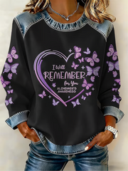 Women'S Casual Alzheimer'S "I Will Remember For You" Printed Sweatshirt
