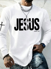 Men's Jesus Theway And The Truth The Life Waffle Long Sleeve T-Shirt