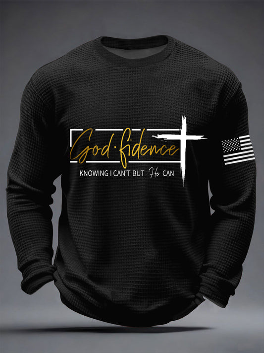 Men's God Fidence Waffle Long Sleeve T-Shirt