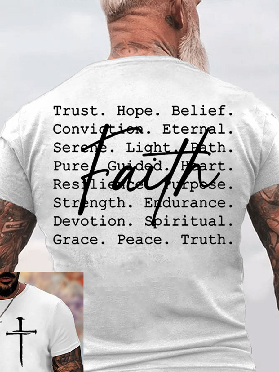 Men's Faith Trust Hope Belief Short Sleeves T-shirt