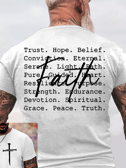 Men's Faith Trust Hope Belief Short Sleeves T-shirt