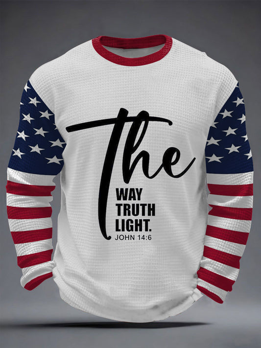 Men's THe Way  The Truth The Light Waffle Long Sleeve T-Shirt