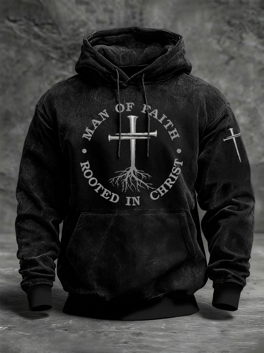 Men's Faith Oversized Drop-Shoulder Hoodie with Pockets