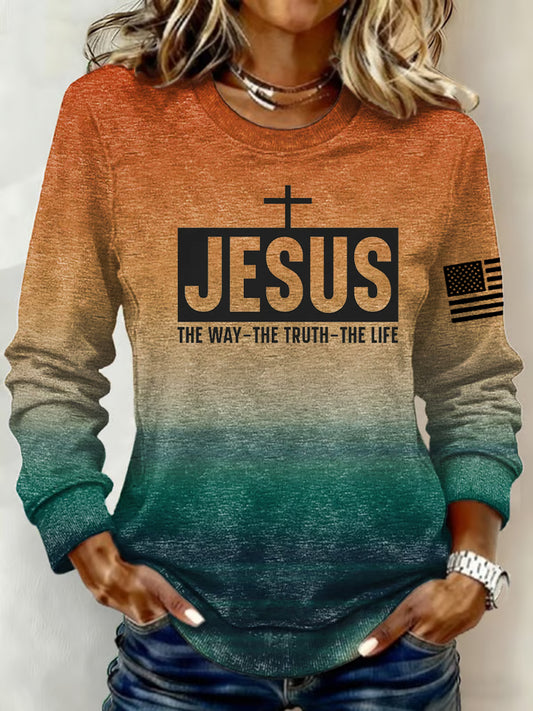 Women's Jesus The Way The Truth & The Life Cross Sweatshirt