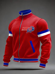 Men's Football Fans Gameday Print Casual Zipper Sweatshirt