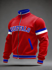 Men's Football Fans Gameday Print Casual Zipper Sweatshirt