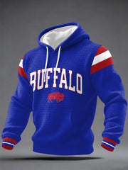 Men's Football Fans Gameday Print Casual Checkered Hoodie