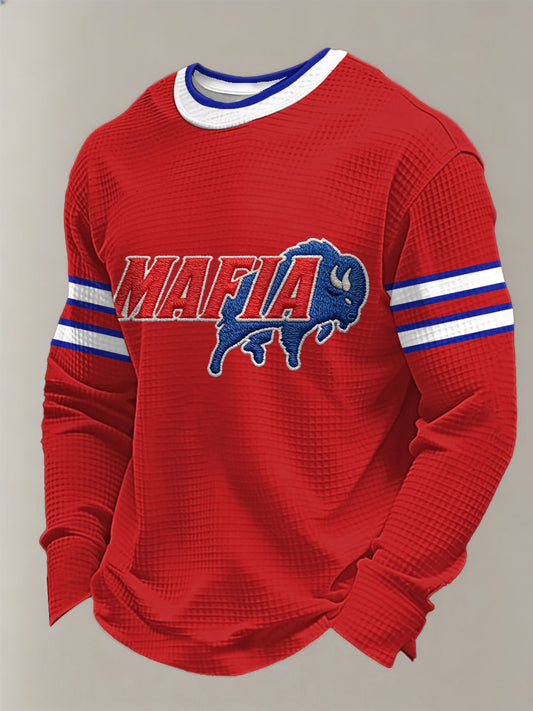 Men's Football Fans Gameday Print Waffle Sweatshirt