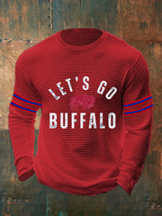 Men's Football Fans Lovers Gameday Casual Waffle Top