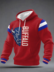 Men's Buffalo Football Fans Gameday Casual Checkered Hoodie
