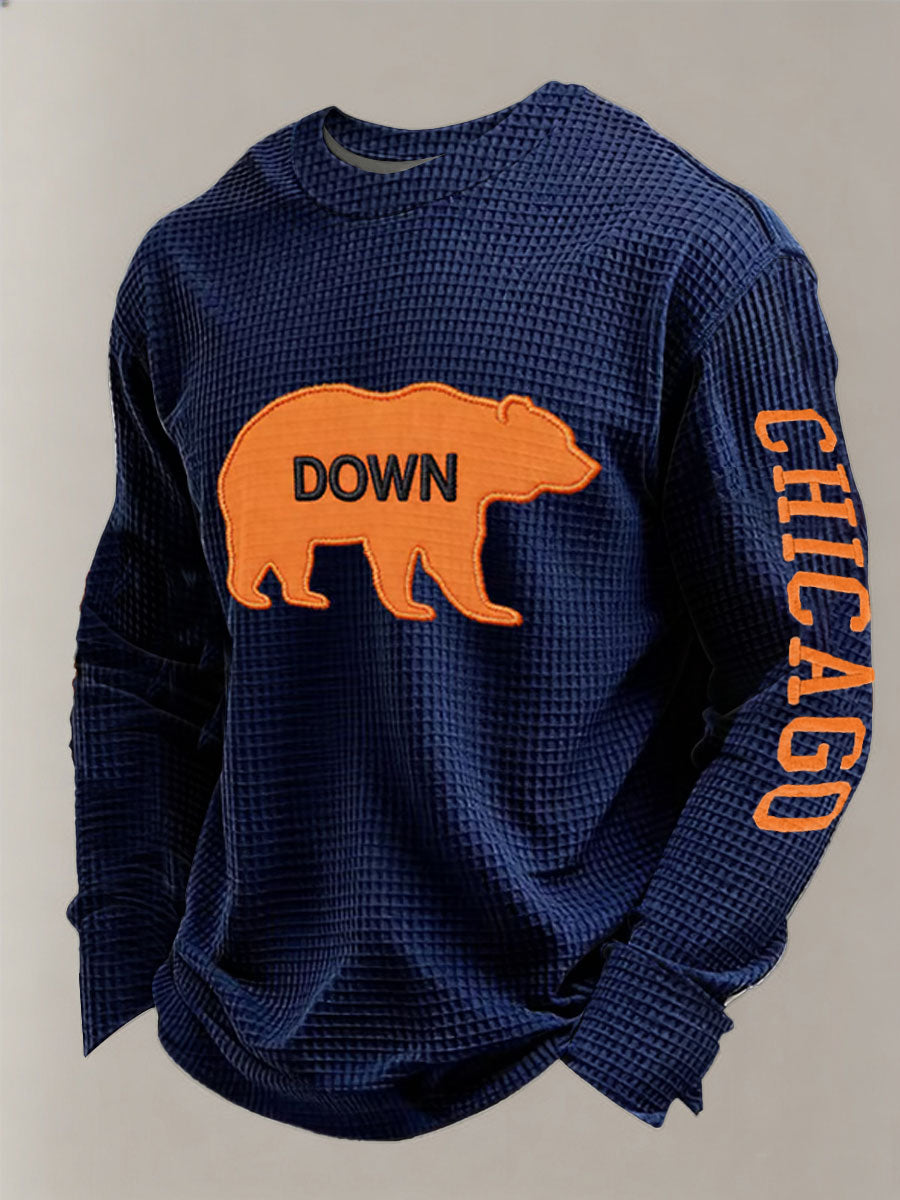 Men's Football Fans Gameday Casual Waffle Sweatshirt