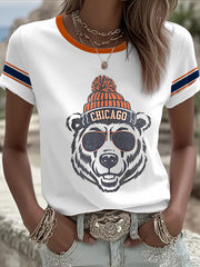 Women's Football Fans Gameday Casual Short Sleeve T-shirt