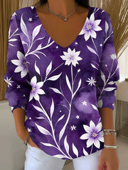 Women's Purple Art Printed Casual Top