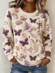 Women's Floral Cross Print Casual Sweatshirt