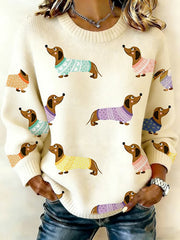 Women's Dachshund Dog Knitted Sweatshirt