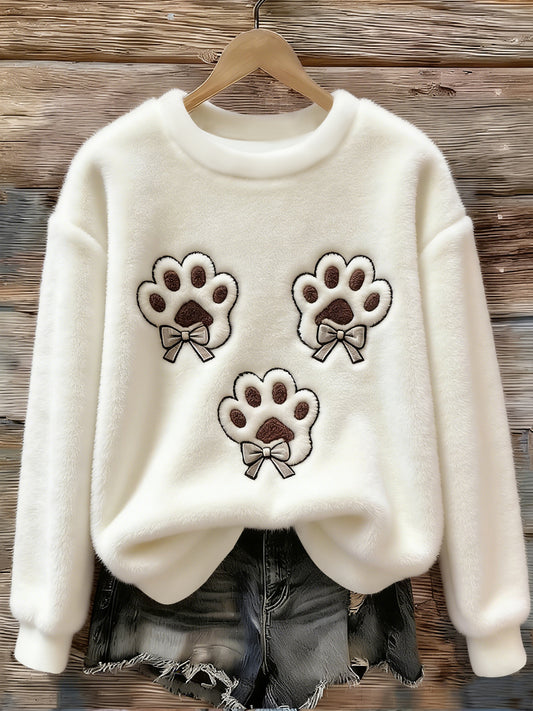 Women's Cute Animal Art Print Casual Flannel Sweater