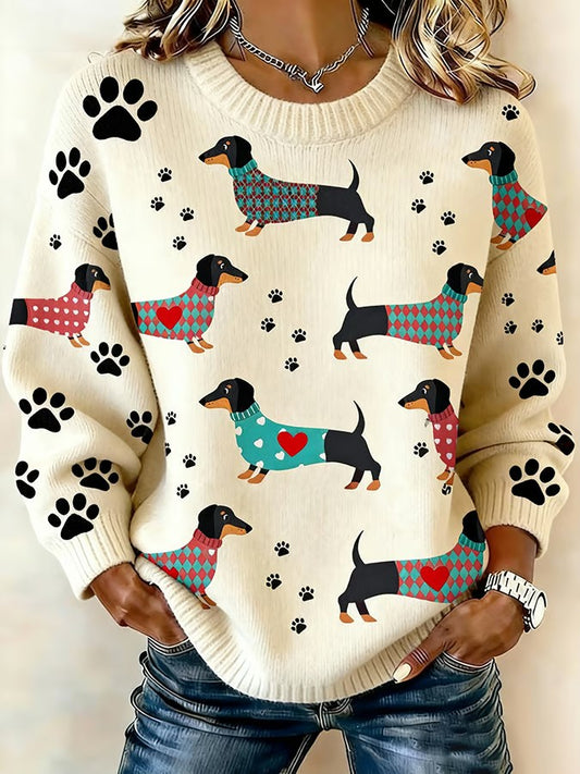 Women's Dachshund Dog Knitted Sweatshirt