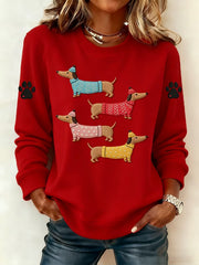 Women's Dachshund Print Sweatshirt