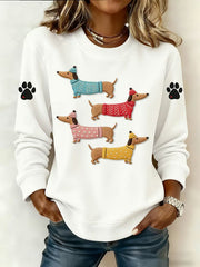 Women's Dachshund Print Sweatshirt