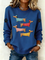 Women's Dachshund Print Sweatshirt