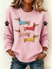 Women's Dachshund Print Sweatshirt