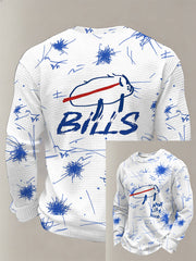 Men's Bills Football Fans Gameday Casual Waffle Long Sleeve T-Shirt