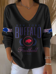 Women's Buffalo Football Lover Printed Tops