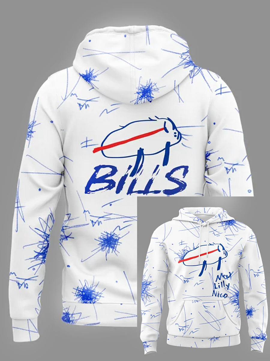 Men's Bills Football Fans Gameday Casual Hoodie