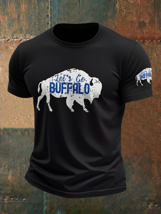 Men's Football Lover Buffalo Printed T-shirt