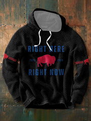 Men's Buffalo Football Lover Printed Hoodie
