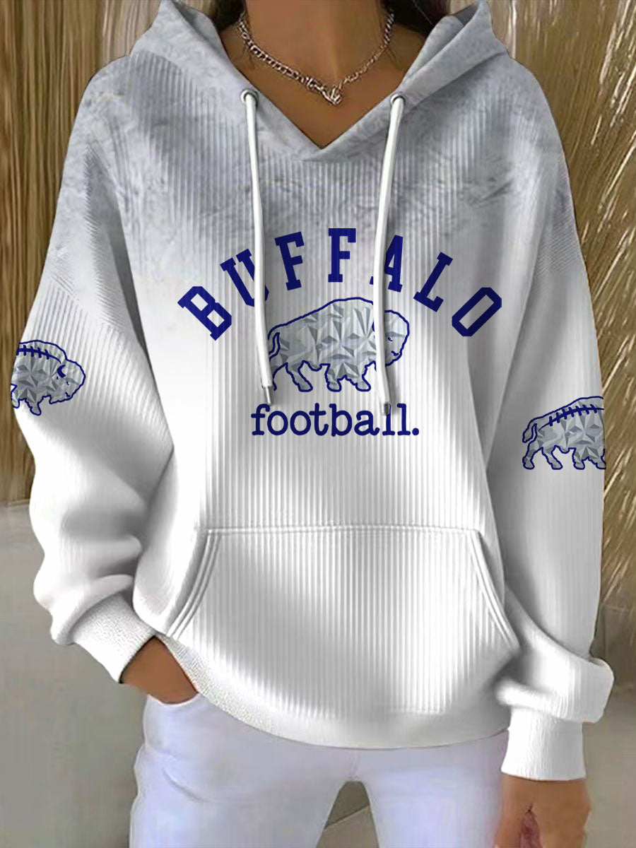 Women's Buffalo Football Lover Printed Hoodie