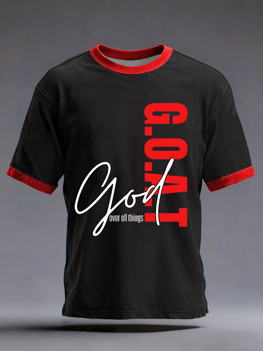 Men's 'God Over All Things' Printed Casual T-Shirt