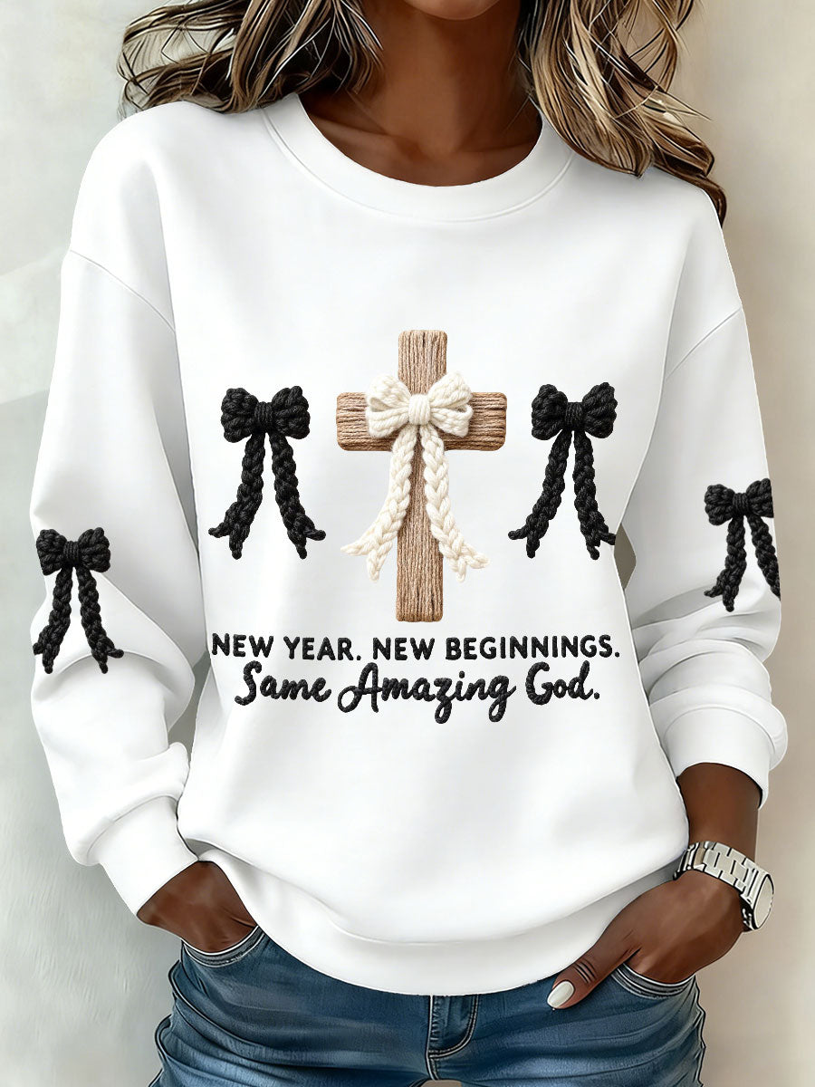Women's 'New Year New Beginnings Same Amazing God' Sweatshirts