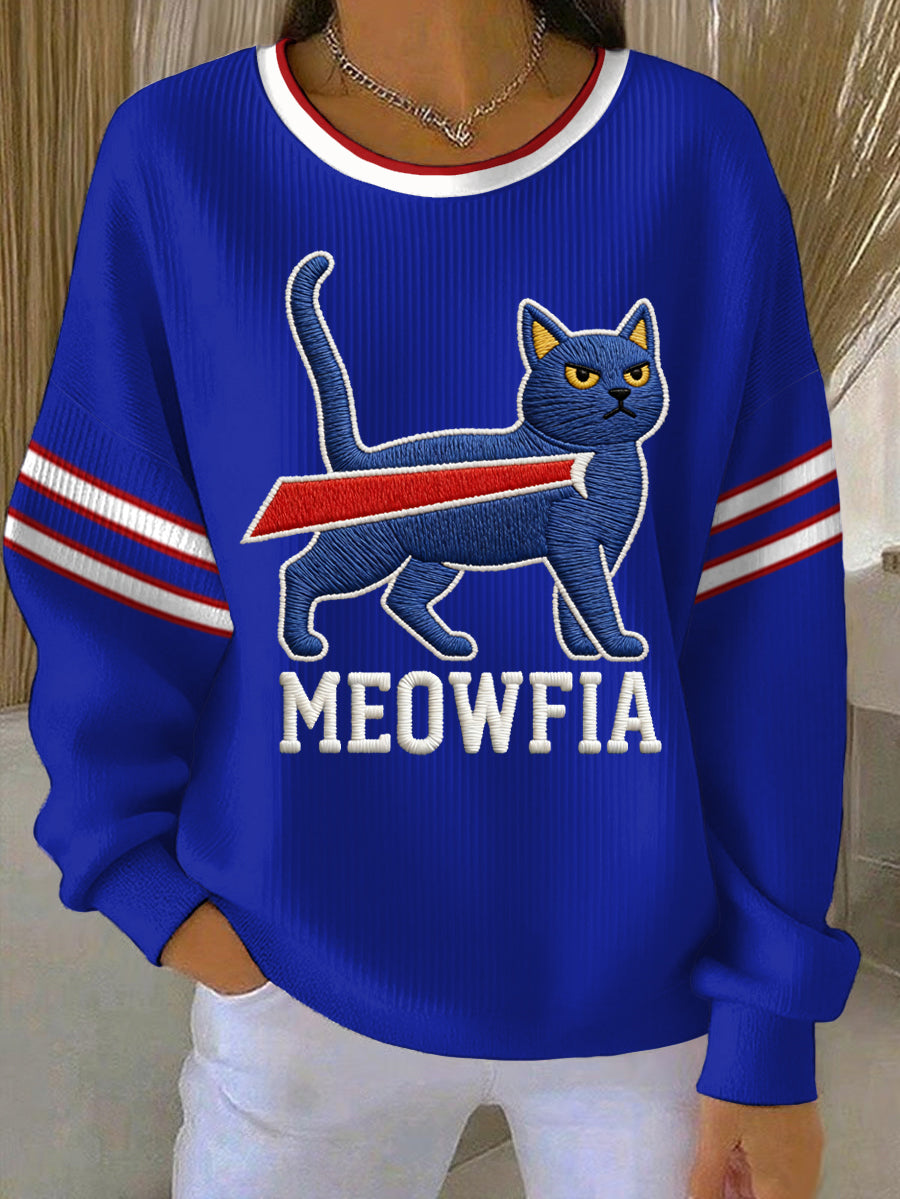 Women's Cat Bills Mafia Football Fans Gameday Casual Sweatshirt