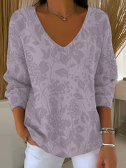 Women's Purple Art Printed Casual Top