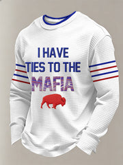 Men's Football Fans Gameday Casual Waffle Long Sleeve T-Shirt