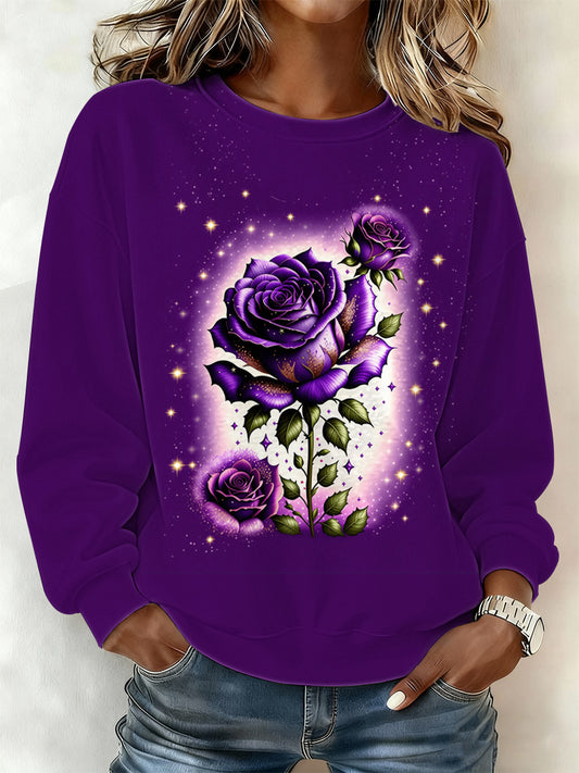 Women's Purple Art Print Sweatshirt