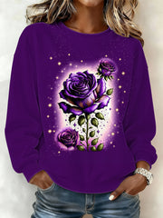 Women's Purple Art Print Sweatshirt