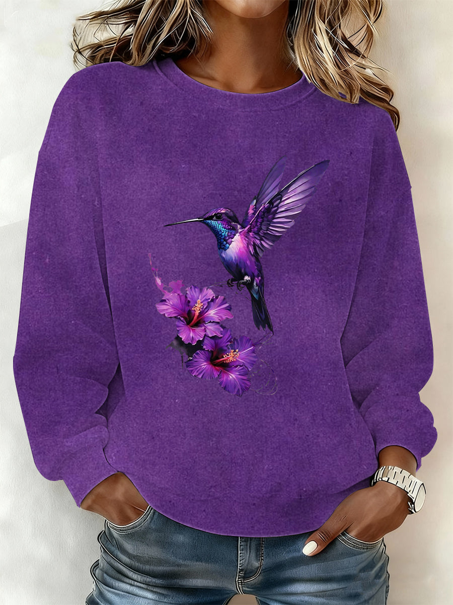 Women's Purple Art Print Sweatshirt