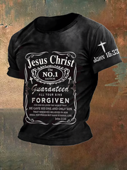Men's Vintage Jesus Faith Print short sleeves t-shirt