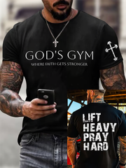 Men's Retro Gym Faith Print T-Shirt