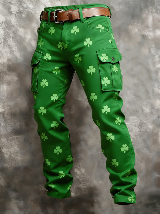 Men's St. Patrick's Day Shamrocks Print Casual Pants