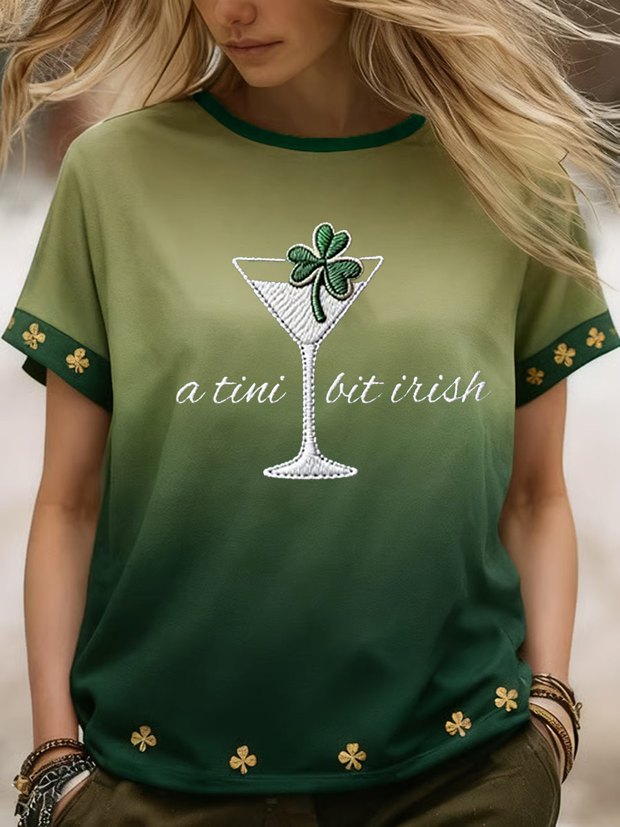 Women's St Patrick's Day Shamrock Art Short sleeve T-shirt
