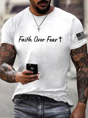 Men's Faith Over Fear Christian Cross Short Sleeve t-shirt