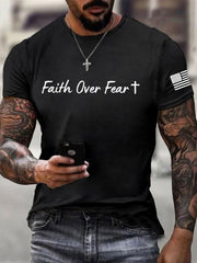 Men's Faith Over Fear Christian Cross Short Sleeve t-shirt