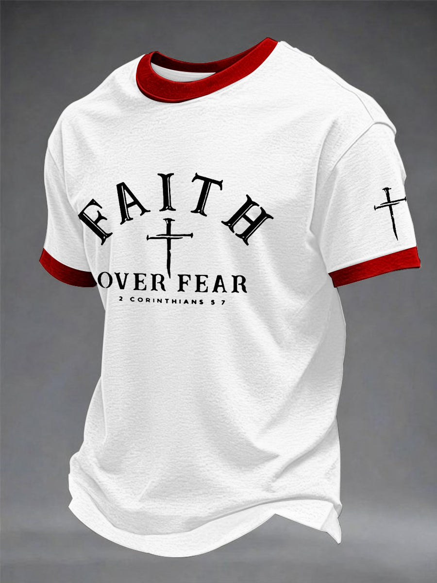 Men's Faith Over Fear Cross Short Sleeve T-shirt